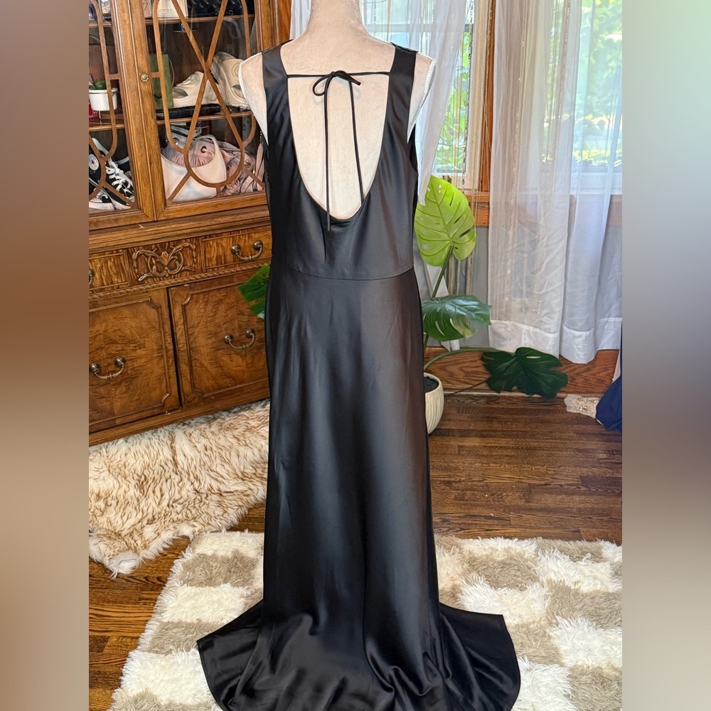 Wayf Black Sleeveless Cowl Neck Gown